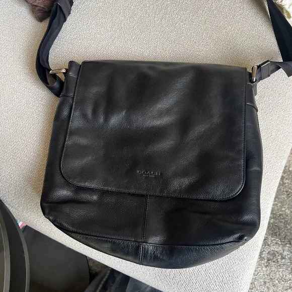 Coach Black Leather Crossbody Bag - Picture 1 of 4